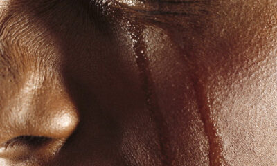 An african woman crying
